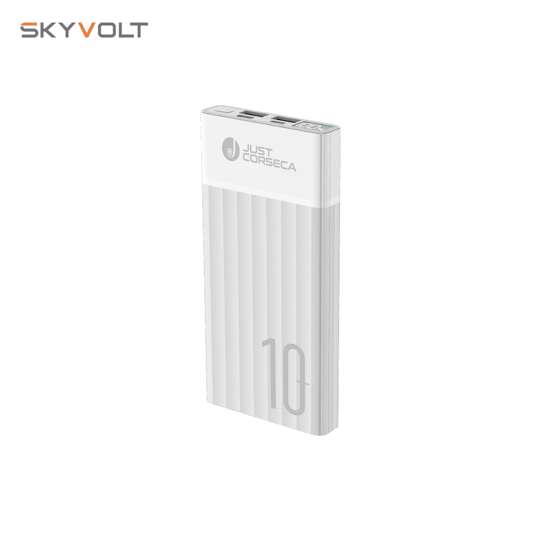 JUST CORSECA SKYVOLT JST502 Power Bank | 10,000mAh, 22.5W Fast Charging | LED Display | Dual USB-A & Type-C Ports | Compact & Stylish Design | Li-Polymer Battery | Multi-layer Protection