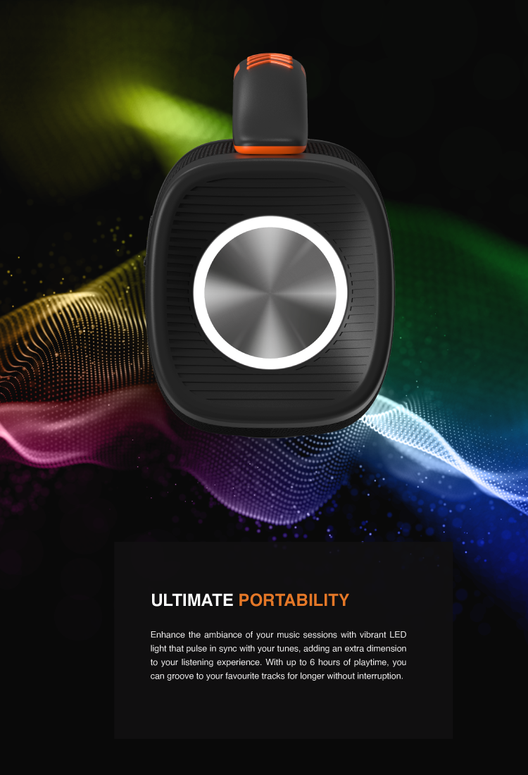 JC Sstrike 40W Bluetooth Speaker – Portable Bass, LED Sync & TWS