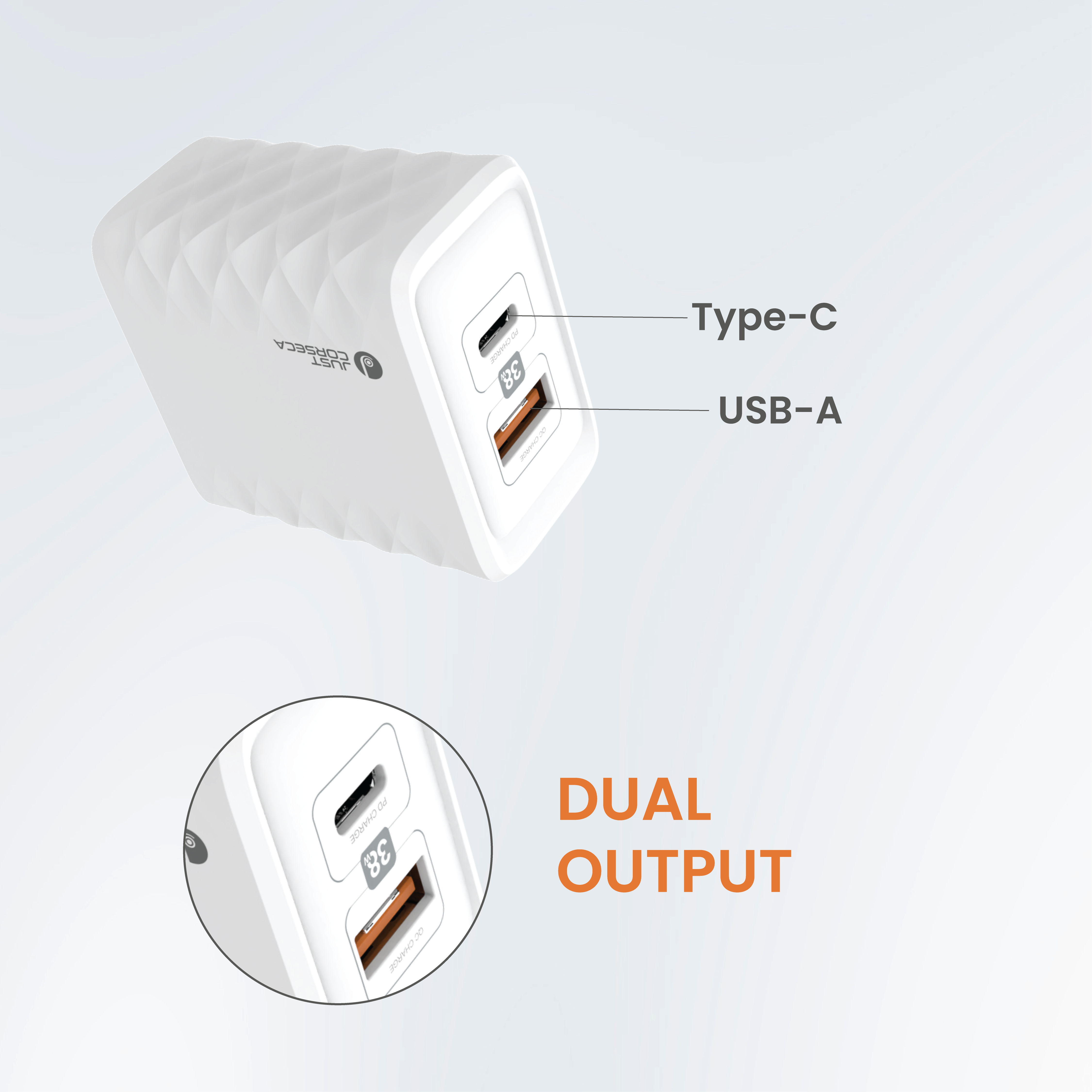 JC SSPEED 38W Travel Charger (JST918 Dual Port)