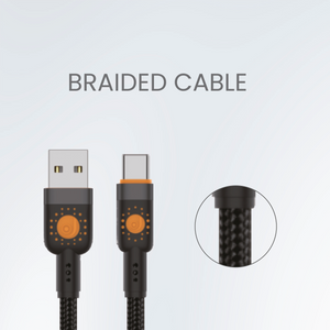 Jc Control Cable JC Speedy Go USB-A to Type-C Braided Cable – 2.4 A Fast Charge & Rugged ...