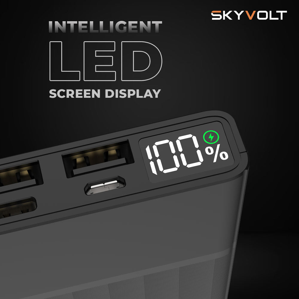 JUST CORSECA SKYVOLT JST502 Power Bank | 10,000mAh, 22.5W Fast Charging | LED Display | Dual USB-A & Type-C Ports | Compact & Stylish Design | Li-Polymer Battery | Multi-layer Protection