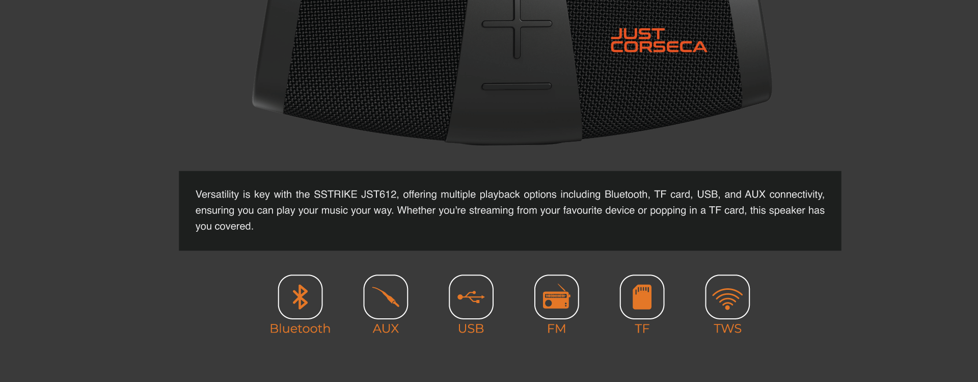 JC Sstrike 40W Bluetooth Speaker – Portable Bass, LED Sync & TWS