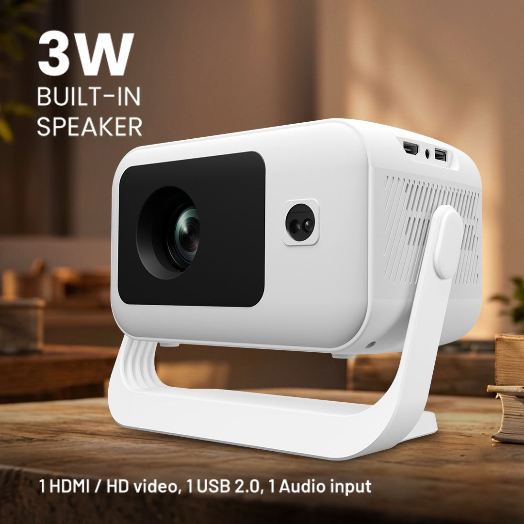 JC STUDIO PRO Smart Projector with Android 12, Wi-Fi 6, Bluetooth 5.4, 4K Support, 360° Rotating Remote & Wireless Screen Mirroring