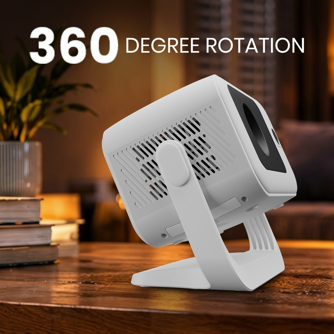 JC STUDIO PRO Smart Projector with Android 12, Wi-Fi 6, Bluetooth 5.4, 4K Support, 360° Rotating Remote & Wireless Screen Mirroring