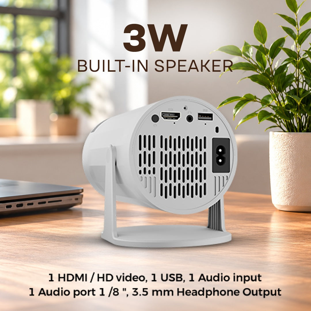 JC STUDIOX Smart Projector with Android 11, Wireless Connectivity, Bluetooth 5.4, Dual-Band Wi-Fi & Built-in Speaker