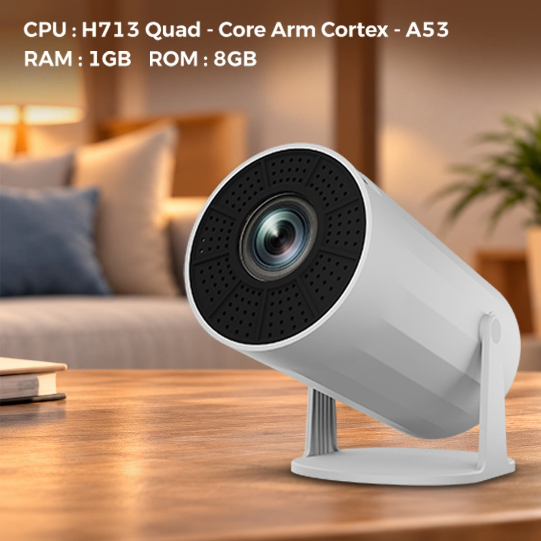 JC STUDIOX Smart Projector with Android 11, Wireless Connectivity, Bluetooth 5.4, Dual-Band Wi-Fi & Built-in Speaker