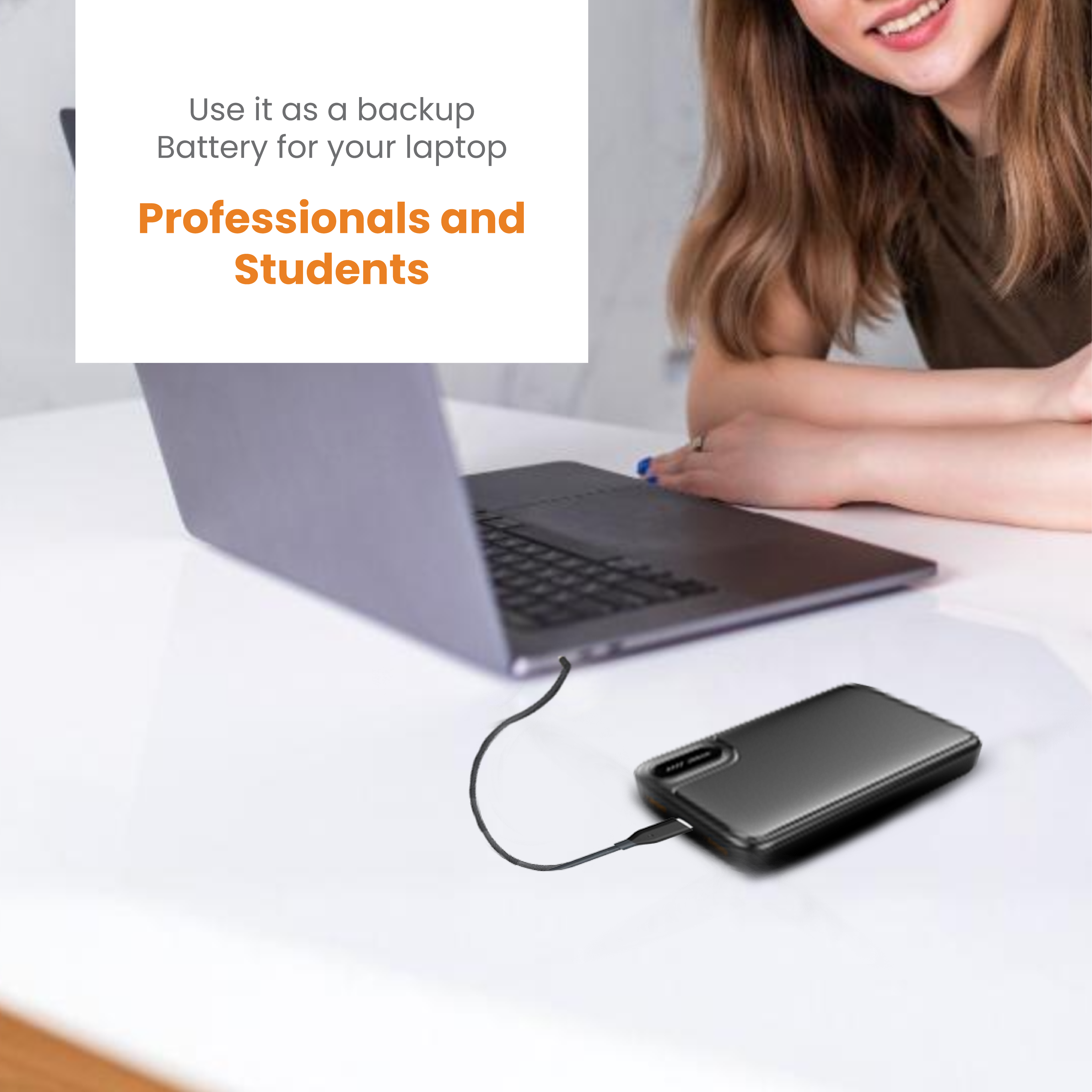 JUST CORSECA Skyvolt JST514 Power Bank | 20,000mAh, 22.5W QC PD Fast Charging | Triple Output (Dual USB-A & Type-C) | Type-B & Type-C Input | Li-Polymer Battery | LED Indicator | Stylish Design